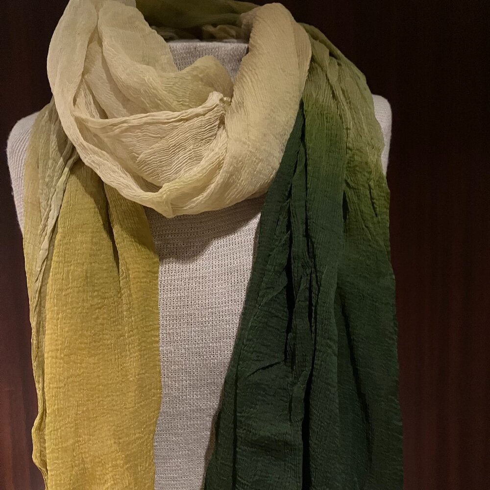 Shades of Green Ombre Silk Scarf